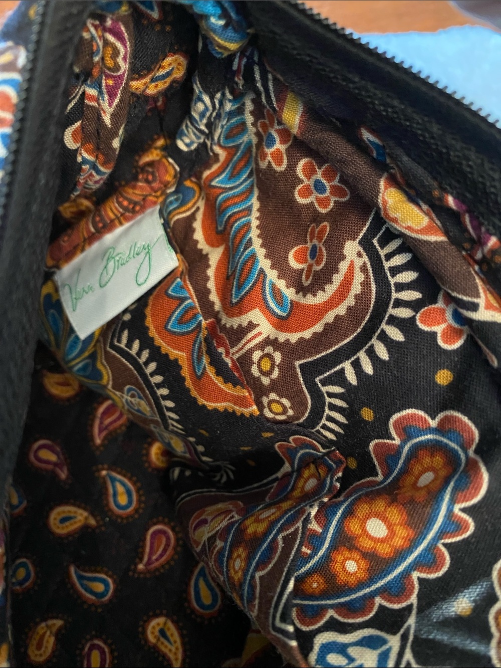 Quilted Paisley Vera Bradley Shoulder Bag in Black and Multi - Picture 7 of 7